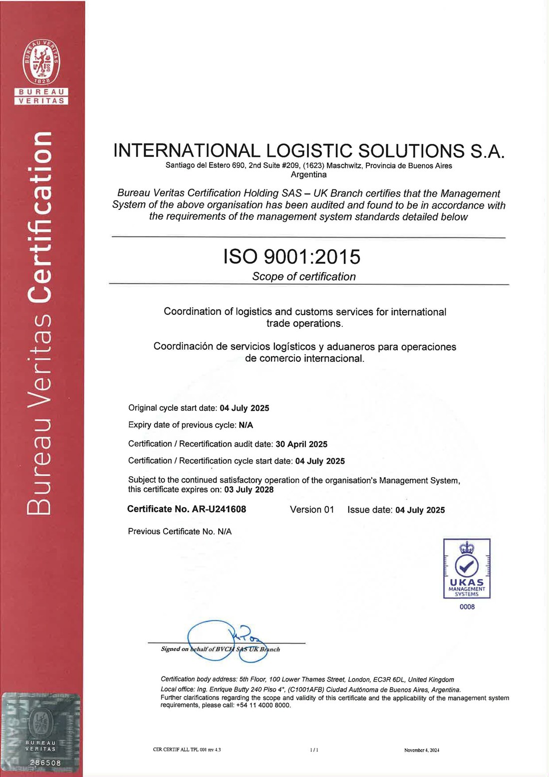 ISO 9001:2015 — Bureau Veritas